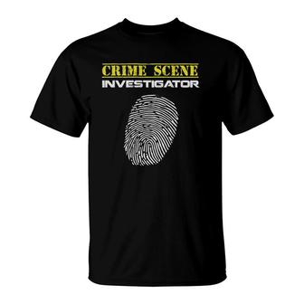 Crime Scene Investigator Fingerprint Police T-Shirt | Mazezy
