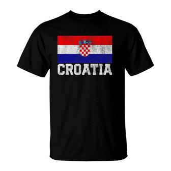 Croatian Croatia Flag National Pride Family Roots Country T-Shirt | Mazezy