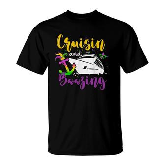 Cruising And Boozing Mardi Gras Cruise 2022 Matching Family T-Shirt | Mazezy