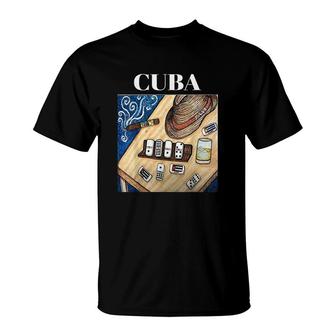 Cuban Dominos Fedora Hat Funny Cuba T-Shirt | Mazezy