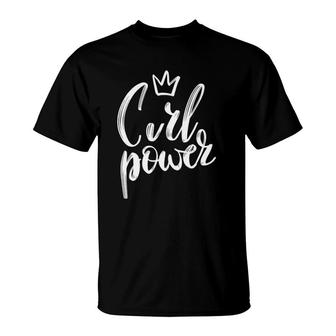 Curl Power Cute Curly Hair Natural Wild Curls Girl Power T-Shirt | Mazezy