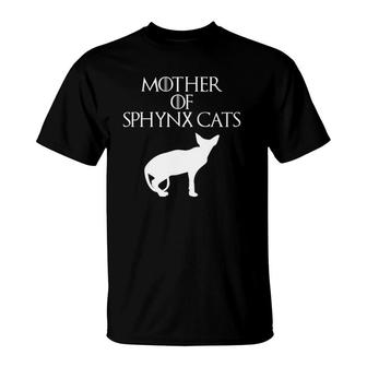 Cute & Unique White Mother Of Sphynx Cats E010509 Ver2 T-Shirt | Mazezy