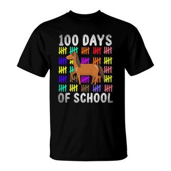 Cute Animal Student Kid Gift Horse 100 Days Of School T-Shirt | Mazezy