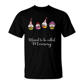 Cute Blessed To Be Called Mommy Black T-Shirt | Mazezy