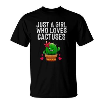 Cute Cactus Design For Women Girls Gardening Nature Flower T-Shirt | Mazezy