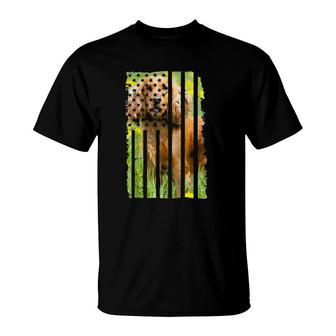 Cute Cocker Spaniel Dog Picture Puppy American Us Flag Gift T-Shirt | Mazezy