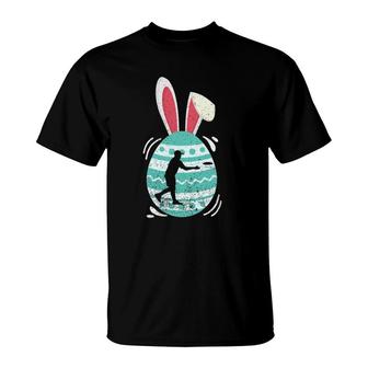 Cute Disc Golf Lover Easter Eggs Bunny Costume Easter Day T-Shirt | Mazezy