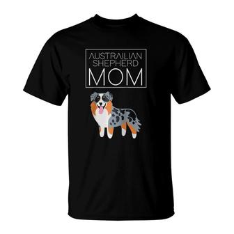Cute Dog Mom Australian Shepherd Working Canine Lover Raglan Baseball Tee T-Shirt | Mazezy