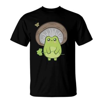 Cute Frog Mushroom Hat - Cottagecore Aesthetic Champignon T-Shirt | Mazezy