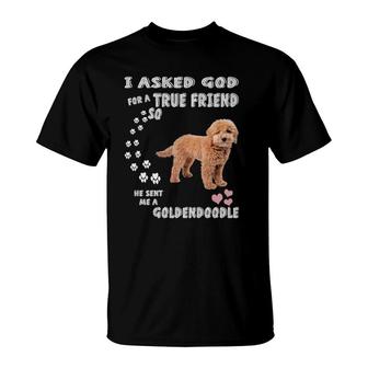 Cute Groodle Dog Mom Doodle Dad Costume Mini Goldendoodle T-Shirt | Mazezy