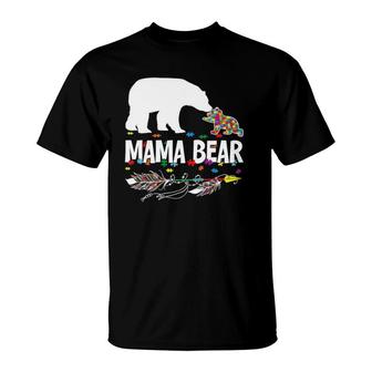 Cute Mama Bear Autism Awareness Autistic Family T-Shirt | Mazezy