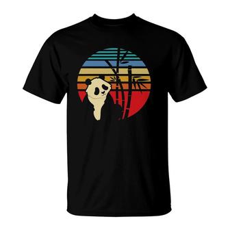 Cute Retro Sunset Panda Vintage Retro T-Shirt | Mazezy
