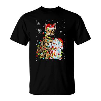 Cute Savannah Santa Hat Christmas Light Xmas T-Shirt | Mazezy