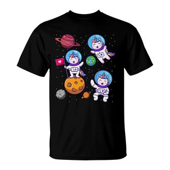 Cute Space Unicorns Astronaut Planet Outer Space Lover T-shirt - Thegiftio UK