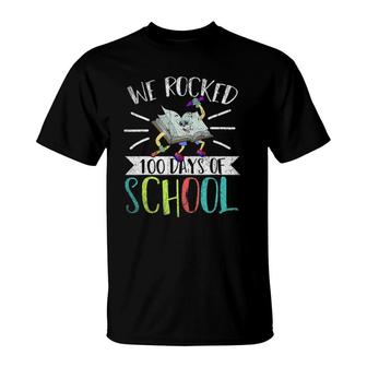 Cute Student Gift Book We Rocked 100 Days Of School T-Shirt | Mazezy
