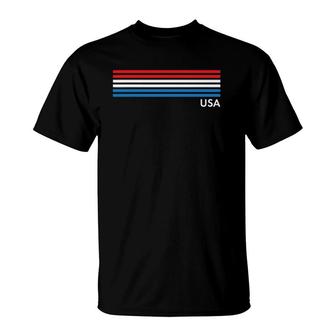 Cute Usa Red Blue Chest Stripe 4Th Of July Top T-Shirt | Mazezy