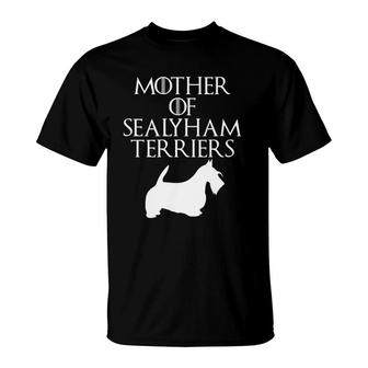 Cute White Mother Of Sealyham Terriers T-Shirt | Mazezy