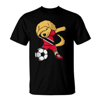 Dab Golden Retriever Trinidad And Tobago Soccer Fan Football T-Shirt | Mazezy