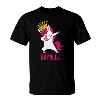 Dabbing Unicorn Queen Personalised Brynlee T-Shirt | Mazezy