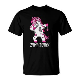 Dabbing Zombie Unicorn Dab Costume Easy Halloween Gifts T-Shirt | Mazezy