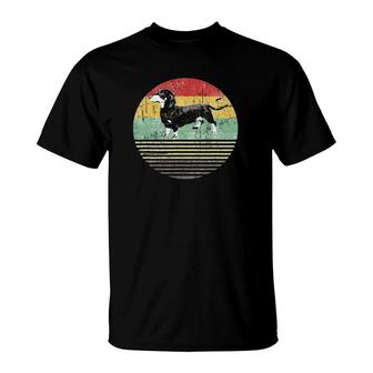 Dachshund Dog Retro Vintage 60S 70S Sunset Boho Distressed T-Shirt | Mazezy