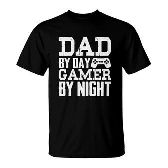Dad By Day Gamer By Night T-Shirt | Mazezy