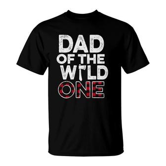 Dad Of The Wild One Lumberjack First Birthday Baby Shower T-Shirt | Mazezy