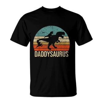 Daddysaurus Rex 2 Kids Daddy Dinosaur T-Shirt - Seseable