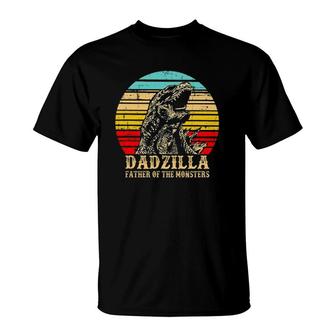 Dadzilla Father Of The Monsters Retro Vintage Sunset T-Shirt | Mazezy
