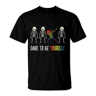 Dare To Be Yourself Cute Lgbt Pride T-Shirt | Mazezy