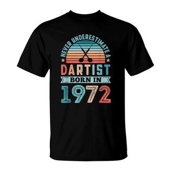 Dartist Born 1972 50Th Birthday Darts T-Shirt | Mazezy