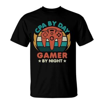 By Day And Gamer By Night Accountant Video Game Video Game Lover T-shirt - Thegiftio UK