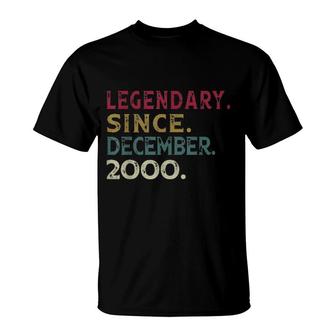 December Legendary Since 2000 21St Birthday Retro T-Shirt | Mazezy