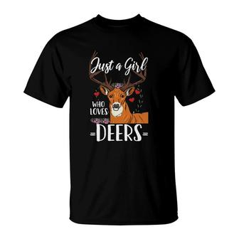Deer Just A Girl Who Loves Deers T-Shirt | Mazezy UK