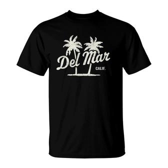 Del Mar California Vintage 70S Palm Trees Graphic T-Shirt | Mazezy