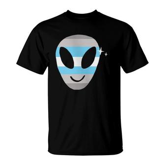 Demiboy Alien Lgbtqia Pride Flag Non Binary Weird Space Zip T-Shirt | Mazezy