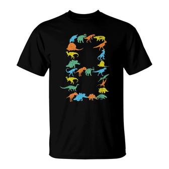 Dinosaur 8Th Birthday Boy Girl Cute Birthdays T-Shirt | Mazezy