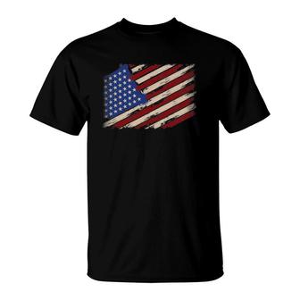 Distressed American Us Flag Vintage Retro Look 4Th Of July T-Shirt | Mazezy