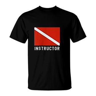 Divers Flag Double Sided Scuba Diving Instructor T-Shirt | Mazezy