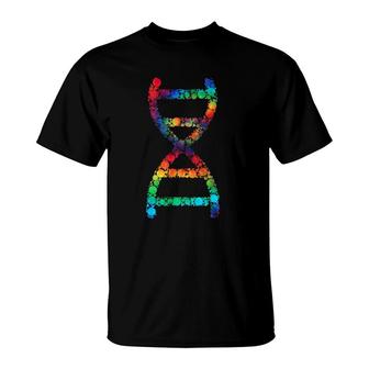 Dna Helix Tie Dye Science Researcher Tie Dyed Groovy T-Shirt | Mazezy