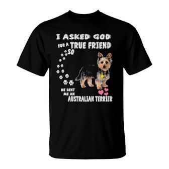 Dog Australian Terrier S Aussie Dog S Australian Terrier 286 Paws T-Shirt | Mazezy