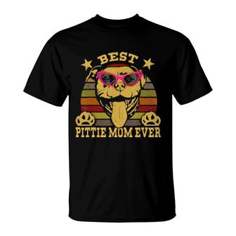 Dog Best Pittie Mom Ever Pitbull Dog Mom Mothers Day Dog Lovers 474 Paws T-Shirt | Mazezy
