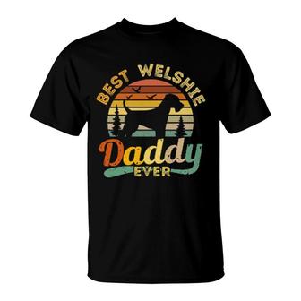 Dog Best Welsh Terrier Daddy Ever Retro Vintage 345 Paws T-Shirt | Mazezy