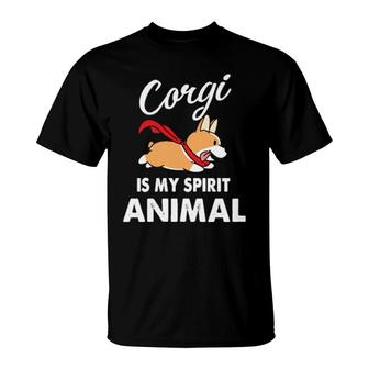Dog Corgi Is My Spirit Animal 132 Paws T-Shirt | Mazezy