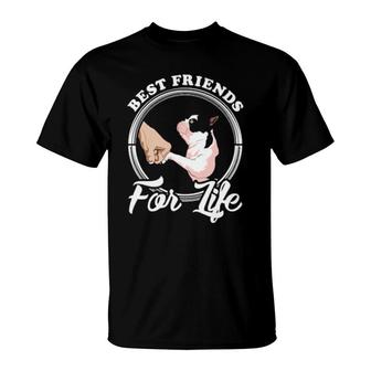 Dog French Bulldog Lover Design Best Friends For Life 282 Paws T-Shirt | Mazezy