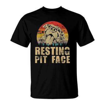 Dog Funny Pitbull Resting Pit Face 105 Paws T-Shirt | Mazezy
