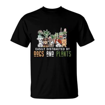 Dog Mom Easily Distracted By Dogs And Plants T-shirt - Thegiftio UK