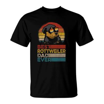 Dog Vintage Best Rottweiler Dad Ever Rottweiler Dog Lover T-Shirt | Mazezy