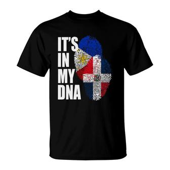 Dominican And Filipino Dna Mix Flag Heritage T-Shirt | Mazezy