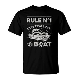 Don't Fall Off The Boat Pontoon Boat Fathers Day Gift T-Shirt | Mazezy